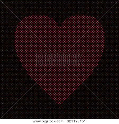 Heart Shaped Love Concept Background Design - Vector Pattern Graphic From Red Hearts