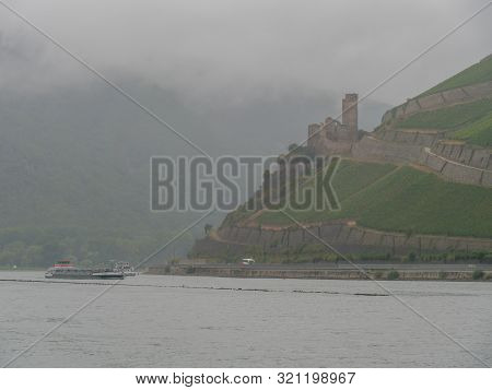 small village at the river rhine in germany