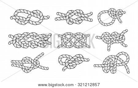 Marine Rope And Nautical Knot, Cord Borders, Nautical Loop Vector