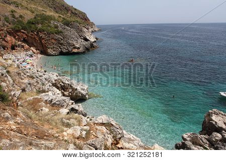 Castellammare Del Golfo, San Vito Lo Capo - June 30th 2016: The Zingaro Nature Reserve, An Italian P