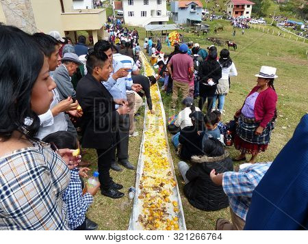 Azuay Province, Ecuador - September 1, 2019: Fiesta De San Agustín In Punta Corral Community. Pampam