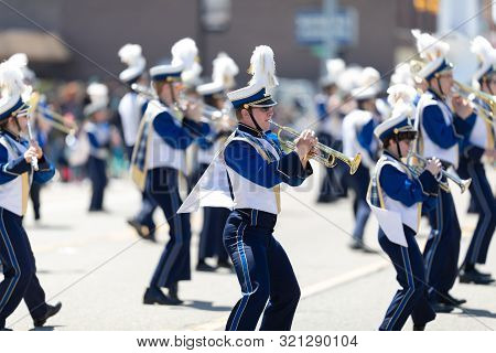 Benton Harbor, Michigan, Usa - May 4, 2019: Blossomtime Festival Grand Floral Parade, Members Of The