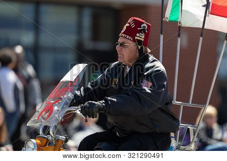 Benton Harbor, Michigan, Usa - May 4, 2019: Blossomtime Festival Grand Floral Parade, Saladin Shrine