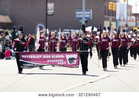 Benton Harbor, Michigan, Usa - May 4, 2019: Blossomtime Festival Grand Floral Parade, Members Of The