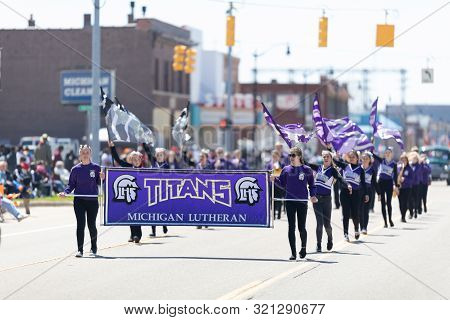 Benton Harbor, Michigan, Usa - May 4, 2019: Blossomtime Festival Grand Floral Parade, Members Of The