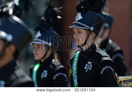 Benton Harbor, Michigan, Usa - May 4, 2019: Blossomtime Festival Grand Floral Parade, Members Of The