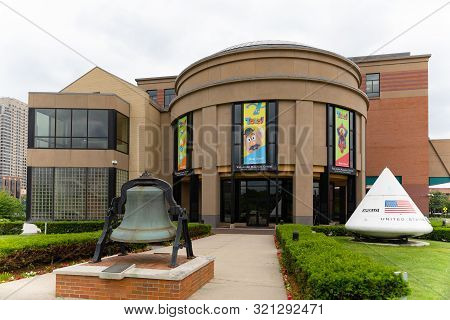 Grand Rapids , Michigan, Usa - June 15, 2019: The  Andel Museum Center, Public Museum, With A Space 