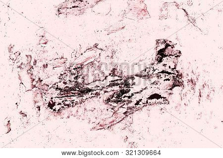 Vintage Pink Background. Rough Painted Wall Of Fiesta Color. Imperfect Plane Of Rosy Colored. Uneven