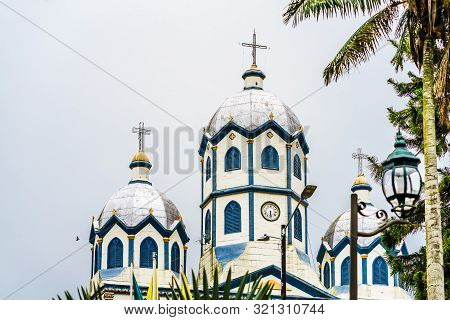 View On Colonial Church In The Town Of Filandia In Colombia