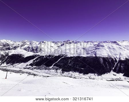 Beautiful Mountains In Italy Livigno. Ski Resort. Alps.