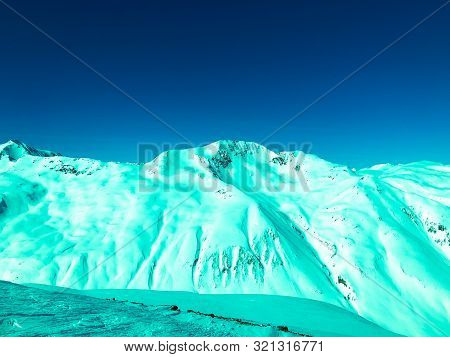 Beautiful Mountains In Italy Livigno. Ski Resort. Alps.
