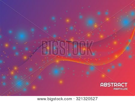 Light Shine Effect Background Line Color Complex Design Colorful Particle. Vector Illustration