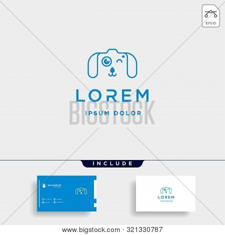 Dog Paw Camera Logo Template Vector Design