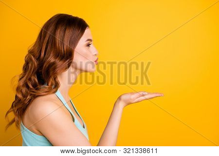 Copyspace Photo Of Ginger Foxy Charming Beautiful Attractive Nice Cute Gorgeous Sweet Pretty Girlfri