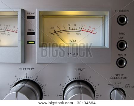 Analoge Signal elektronische Pegelanzeige closeup