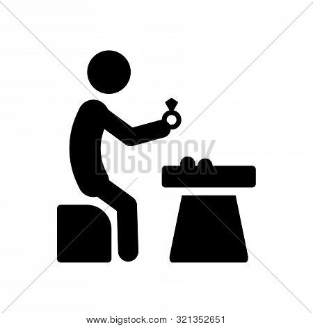 jewelry making line icon on white background.