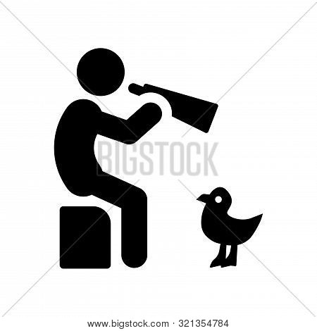bird watching line icon on white background.