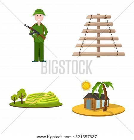 Isolated Object Of Travel And Country Symbol. Set Of Travel And Culture Vector Icon For Stock.