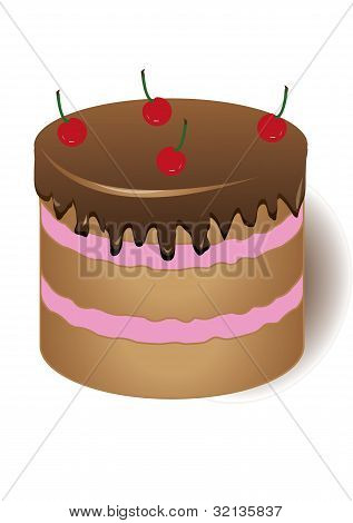 Gâteau cerise vecteur Drawing.eps