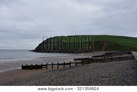 Irish Sea And Beach Of St Bees In West Cumbria England.