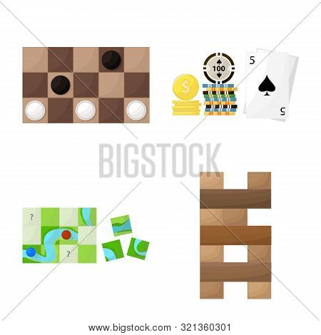 Vector Design Of Gambling And Concept Symbol. Set Of Gambling And Jackpot Stock Symbol For Web.