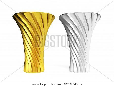 Ceramic Vase Isolated On White Background, 3d Rendering