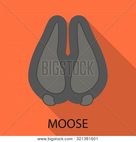 Vector Design Of Moose And Hoof Symbol. Set Of Moose And Tracks Vector Icon For Stock.