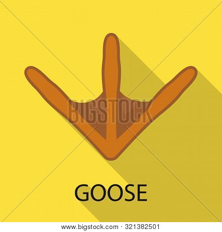 Vector Illustration Of Goose And Track Sign. Collection Of Goose And Nature Vector Icon For Stock.