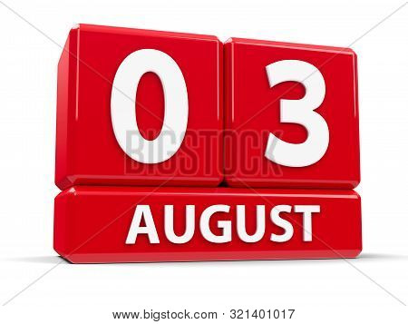 Red Cubes - The Third Of August - On A White Table - National Watermelon Day, Three-dimensional Rend