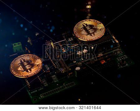 An innovative digital currency bitcion effect by great lighting effect.