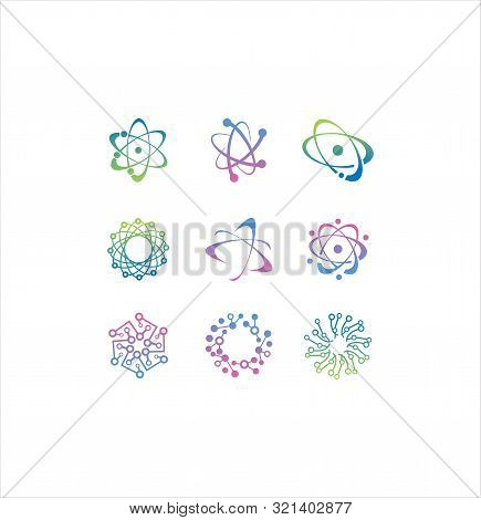 Molecular Atom Neutron Laboratory Icon Vector Stock