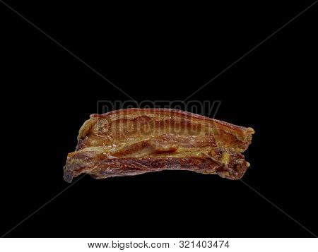 The Delicious Prok Grill On The Black Background With Clipping Path