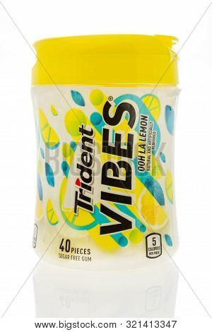 Winneconne, Wi - 10 September 2019:  A Package Of Trident Vibes Gum On An Isolated Background.