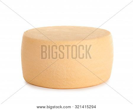 Head Of Tasty Fresh Cheese On White Background