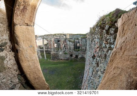 Fisheye View Of Soimos Fortress. Built In 1278