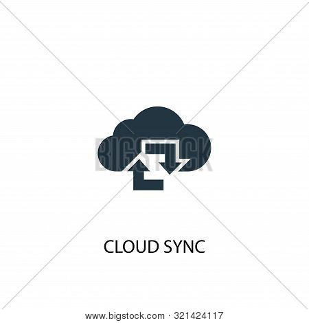 Cloud Sync Icon. Simple Element Illustration. Cloud Sync Concept Symbol Design. Can Be Used For Web