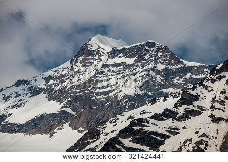 View Of A Panorama From The Mountains Around Alp Gruem-bernina Massif And Palue Gletzscher, Swiss Al