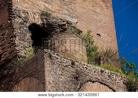 Ruins Of An Antique Monumental Fountain Called Trofei Di Mario Built In 226 Ad And  Located At Piazz