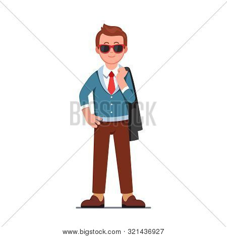 Self Assured Man Wearing Sun Shades Standing