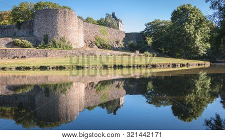 Architectural Detail Of The Medieval Castle Of Montaigu , France