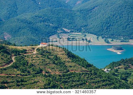 Fierza Reservoir In Albania Between Kukes And Fierze