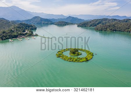 aerial view of a small island named 