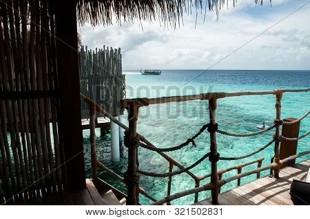 View Of The Ocean From A Water Villa On Maldives