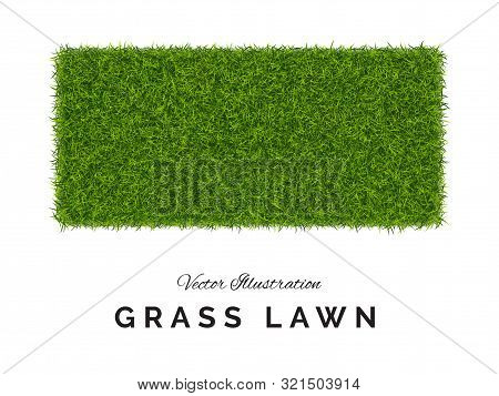 Fake Green Grass Or Astroturf Square Background Isolated