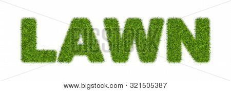 Fake Green Grass Word Lawn Made Of Or Astroturf