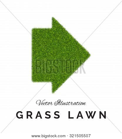 Fake Green Grass Or Astroturf Arrow Background Isolated