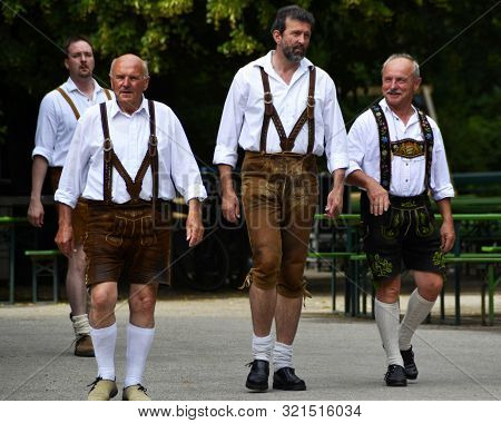 Munich / Germany - June 22, 2011: Biergarten (beer Garden) Is The Most Famous Beer Hall In Munich. B