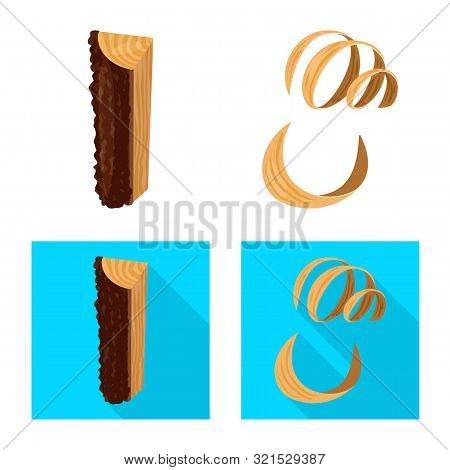 Vector Illustration Of Tree And Raw Sign. Set Of Tree And Construction Vector Icon For Stock.