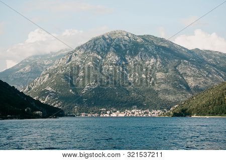 Boko Kotor Bay. Beautiful Sea And Mountain Views Of The Natural Landscape And Coastal City In Monten