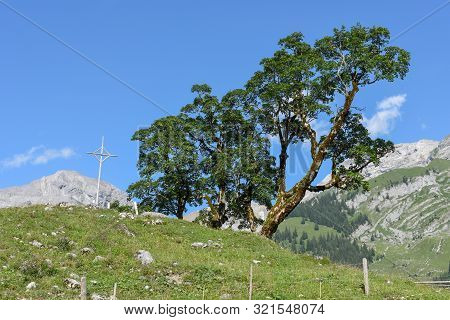 Landscape At The Valley Of Melchtal In The Swiss Alps